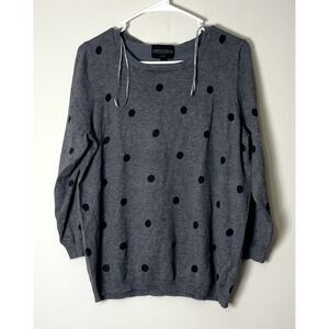 Absolutely Creative Worldwide 1X Gray Top Pullover‎ Polka Dot New Year Comfy